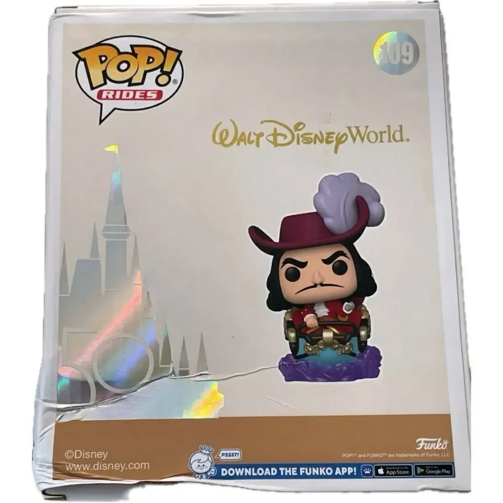 Funko Pop! Rides - Captain Hook #109 at Peter Pan's Flight Attraction WDW50 -NEW
